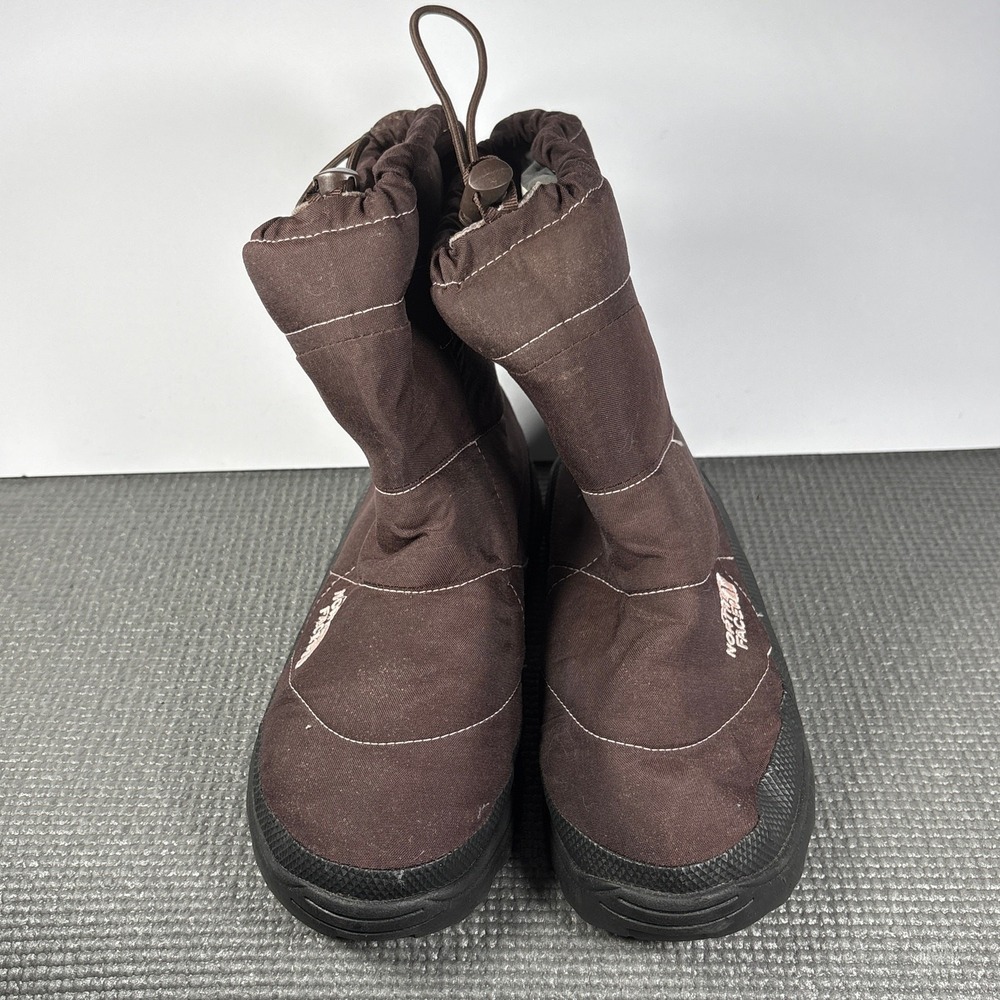 The North Face Nuptse Après Booties Girls Size 5 Brown 600g Insulation Outdoor - Picture 2 of 8